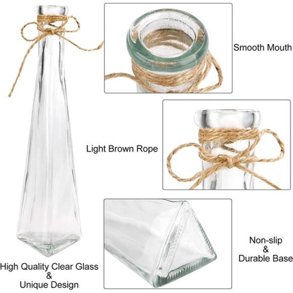 Small Vases 10pcs Clear Bud Vases for Flowers Wedding Decorations Mini Vintage - Picture 6 of 6